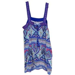 Flying Tomato Summer Top Size Large Blue Flowy Hippie Boho